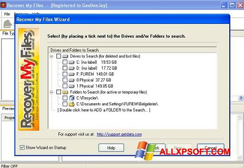 Screenshot Recover My Files Windows XP