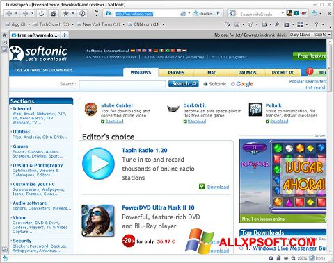 Screenshot Lunascape Windows XP