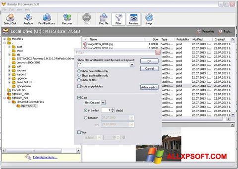 Screenshot Handy Recovery Windows XP