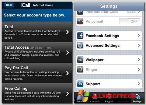 Screenshot iCall Windows XP