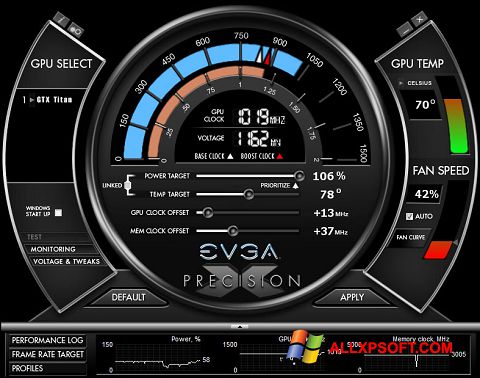 Screenshot EVGA Precision X Windows XP