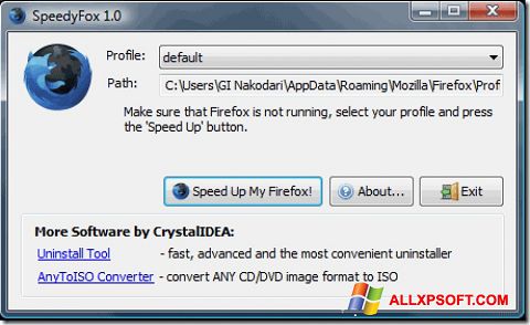 Screenshot SpeedyFox Windows XP
