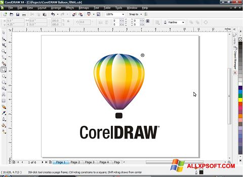 Screenshot CorelDRAW Windows XP