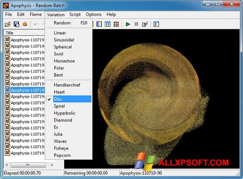 Screenshot Apophysis Windows XP