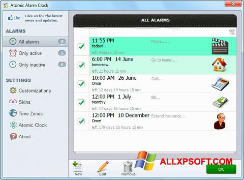Screenshot Atomic Alarm Clock Windows XP