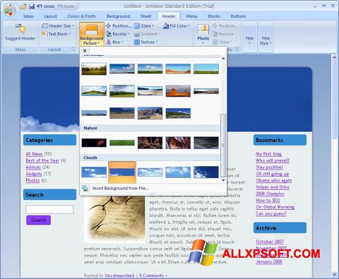 Screenshot Artisteer Windows XP