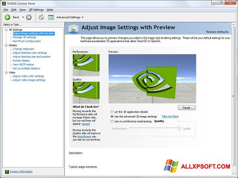 Screenshot NVIDIA ForceWare Windows XP