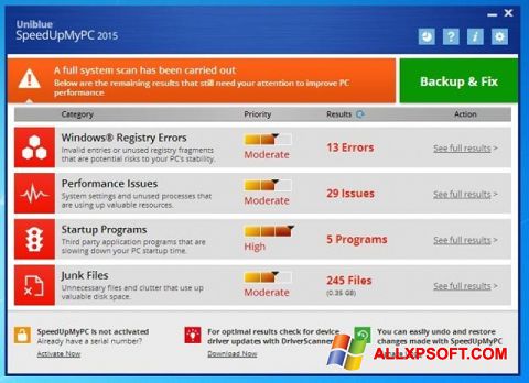 Screenshot SpeedUpMyPC Windows XP