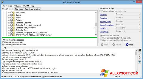 Screenshot AVZ Windows XP
