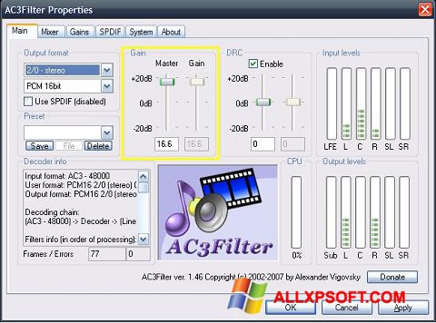 Screenshot AC3Filter Windows XP
