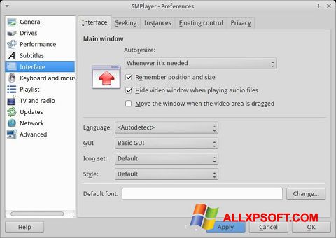 Screenshot SMPlayer Windows XP