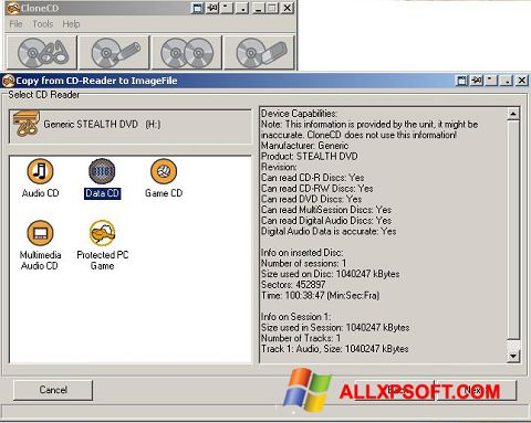 Screenshot CloneCD Windows XP