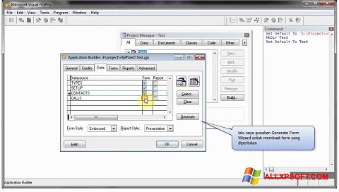 Screenshot Microsoft Visual FoxPro Windows XP