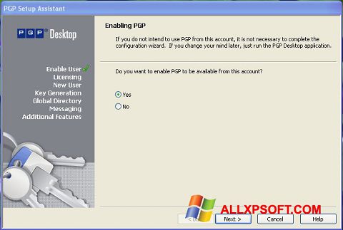 Screenshot PGP Desktop Windows XP