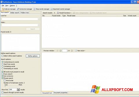 Screenshot SearchInform Windows XP