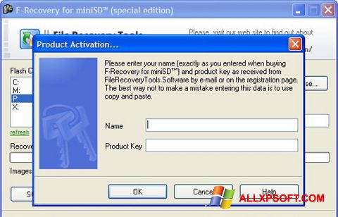 Screenshot F-Recovery SD Windows XP