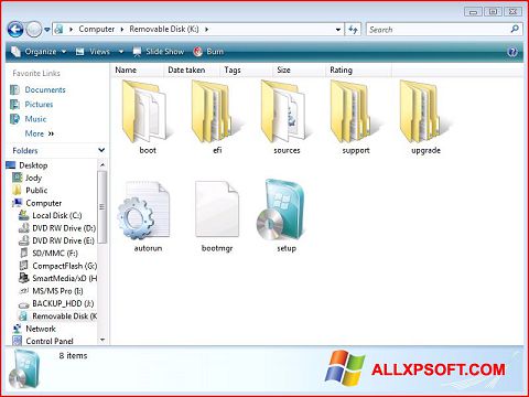 Screenshot Windows 7 USB DVD Download Tool Windows XP