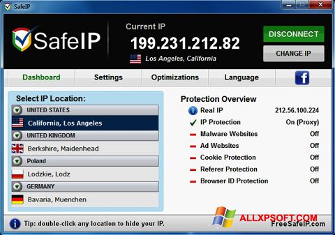 Screenshot SafeIP Windows XP