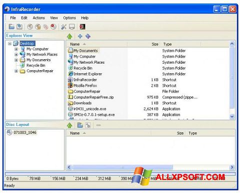 Screenshot InfraRecorder Windows XP