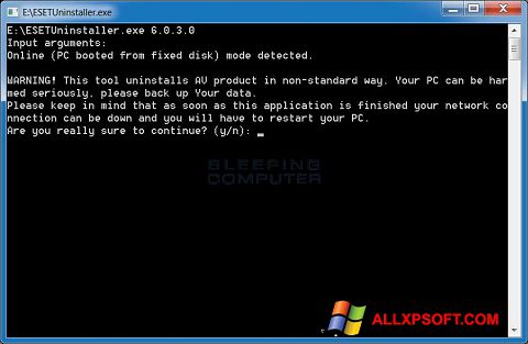 Screenshot ESET Uninstaller Windows XP