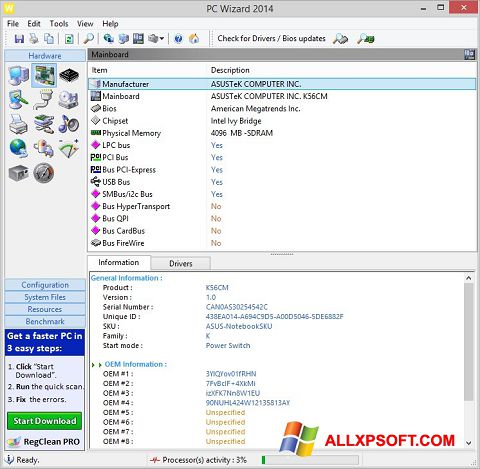 Screenshot PC Wizard Windows XP