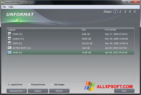 Screenshot UNFORMAT Windows XP