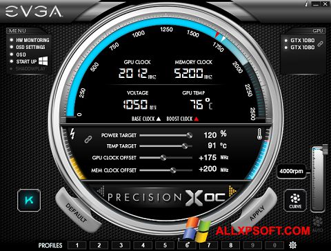Screenshot EVGA Precision Windows XP