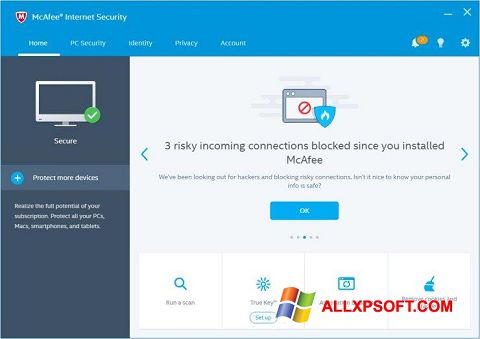 Screenshot McAfee Internet Security Windows XP