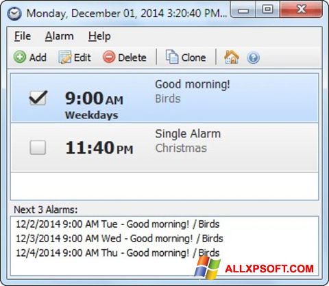 Screenshot Free Alarm Clock Windows XP