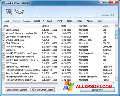 Screenshot Double Driver Windows XP