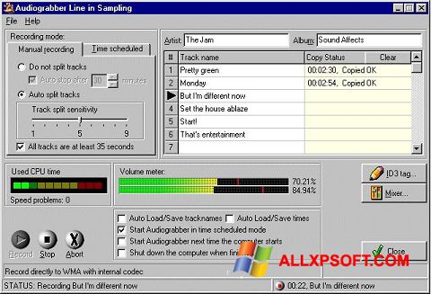 Screenshot Audiograbber Windows XP