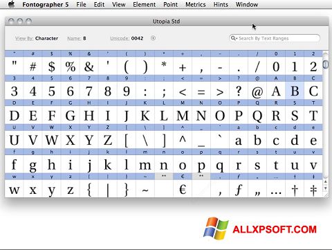 Screenshot Fontographer Windows XP