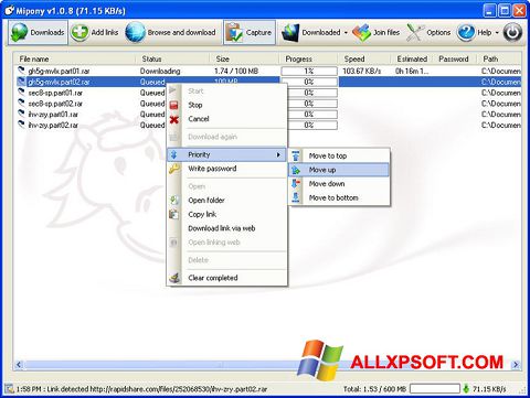 Screenshot Mipony Windows XP