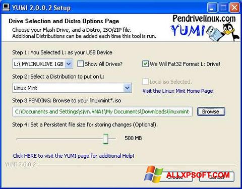 Screenshot YUMI Windows XP