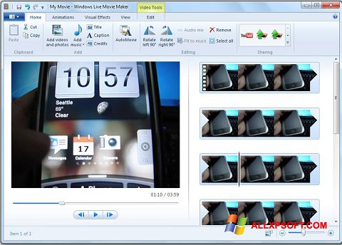 Screenshot Windows Live Movie Maker Windows XP